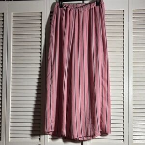 Women's Pink Striped Wide Leg Pants